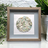 Aqua Sea Glass, Coral, Shells & Pottery Mosaic Picture Mixed Media Art