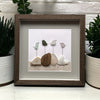 Four Sea Glass Birds in a Beach Scene Picture