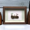 Three Sea Glass Birds on Driftwood Sea Glass Picture