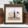 Seven Sea Glass Birds in a Beach Scene Picture