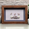 Three Sea Glass Birds on Shells Picture