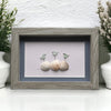 Three Sea Glass Birds on Shells Picture