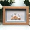 Three Sea Glass Birds on Shells Picture