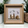 Three Sea Glass Birds in a Beach Scene Picture