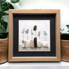 Six Sea Glass Birds in a Beach Scene Picture