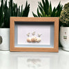 Three Sea Glass Birds on Shells Picture