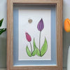 Watercolor Tulips with a Sea Glass Bee Picture