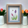 Watercolor Tulips with a Sea Glass Bee Picture