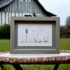 Sea Glass Chickens in a Garden Picture