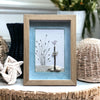 Sea Glass Bird on a Beach Sign Picture with Watercolor Mat