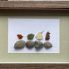 Four Sea Glass Birds on Rocks Picture