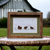Sea Glass Chickens in a Garden Picture