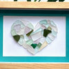 Blues and Greens Sea Glass Mosaic Heart Picture