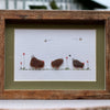 Sea Glass Chickens in a Garden Picture
