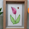 Watercolor Tulip with a Sea Glass Bee Picture