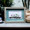 Five Sea Glass Birds on Rocks Family Picture