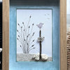 Sea Glass Bird on a Beach Sign Picture with Watercolor Mat