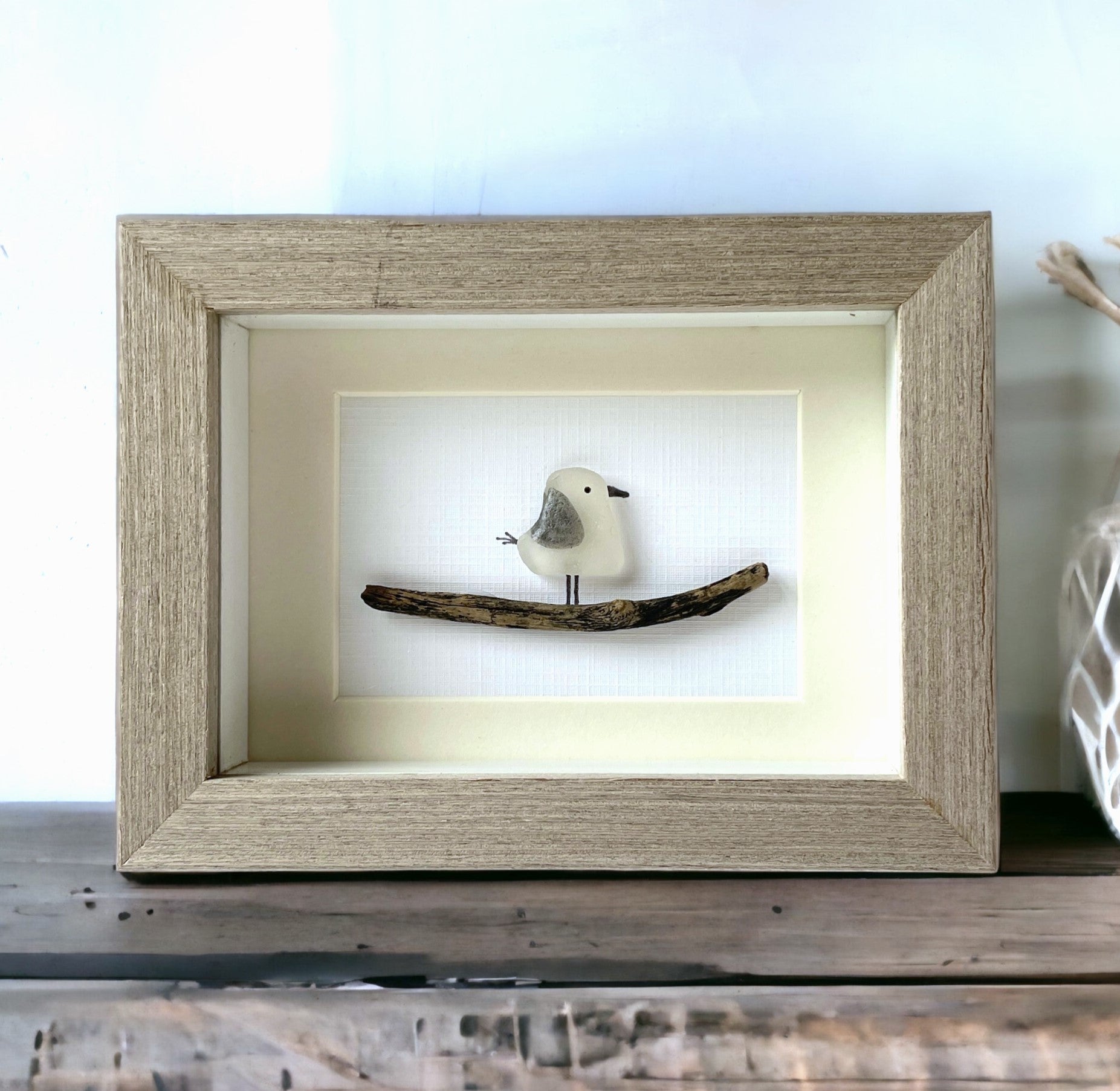 Mini Sea Gull Sea Glass Picture