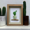 Potted Cactus Sea Glass Picture