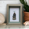 One Sea Glass Bird on Balance Rocks Pebble Art