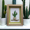 Potted Flowering Cactus Sea Glass Picture