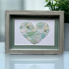 Shades of Blues and Greens Sea Glass Mosaic Picture Mixed Media Art
