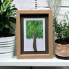 Driftwood Green Tree Sea Glass Picture
