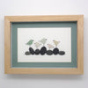 Five Sea Glass Birds on Rocks Picture