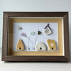 Sea Glass Gnome Village By Multicolored Flower Garden Picture Pebble Art