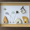 Sea Glass Gnome Village By Multicolored Flower Garden Picture Pebble Art